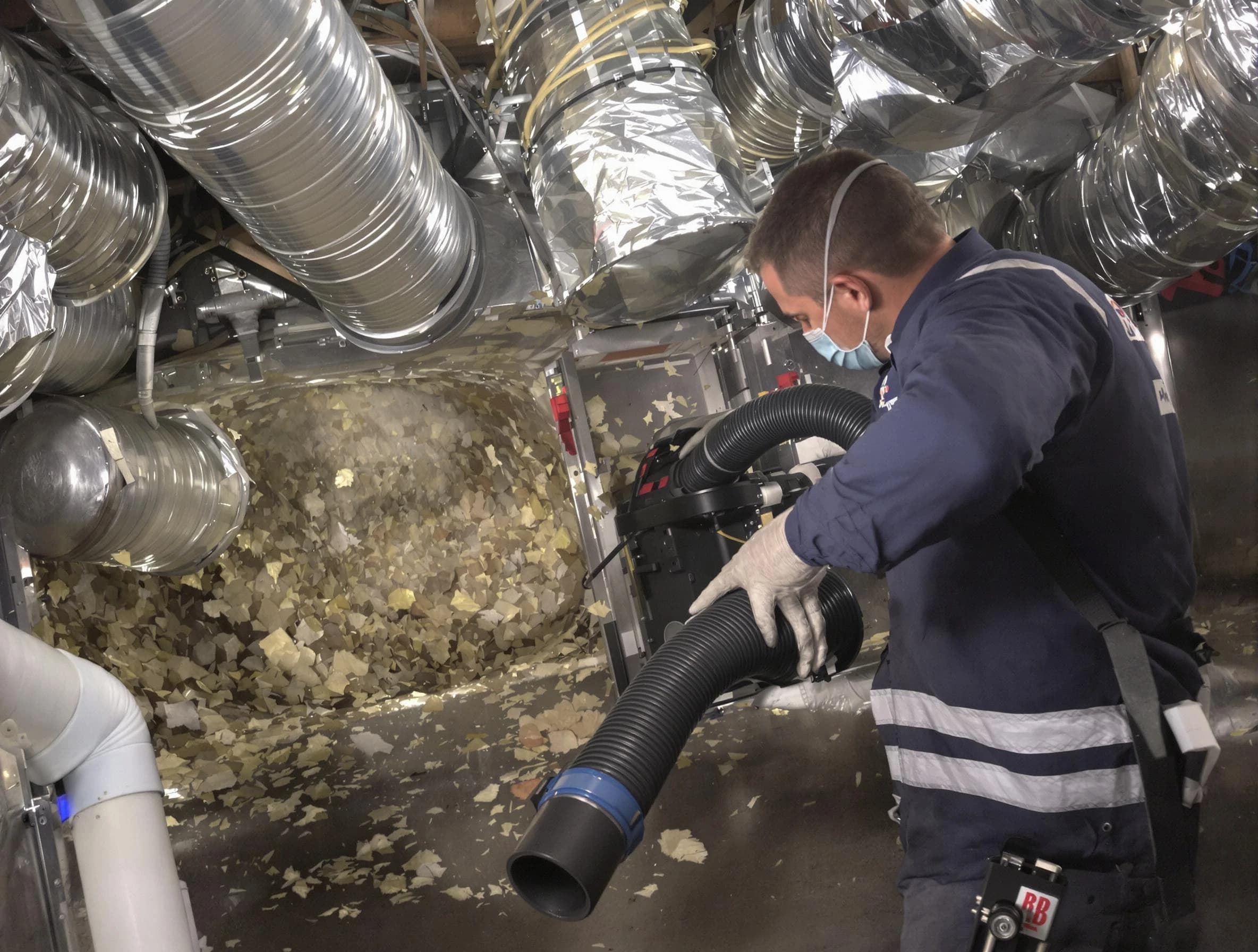 Canton Air Duct Cleaning specialist operating negative pressure cleaning equipment for thorough duct maintenance in Canton