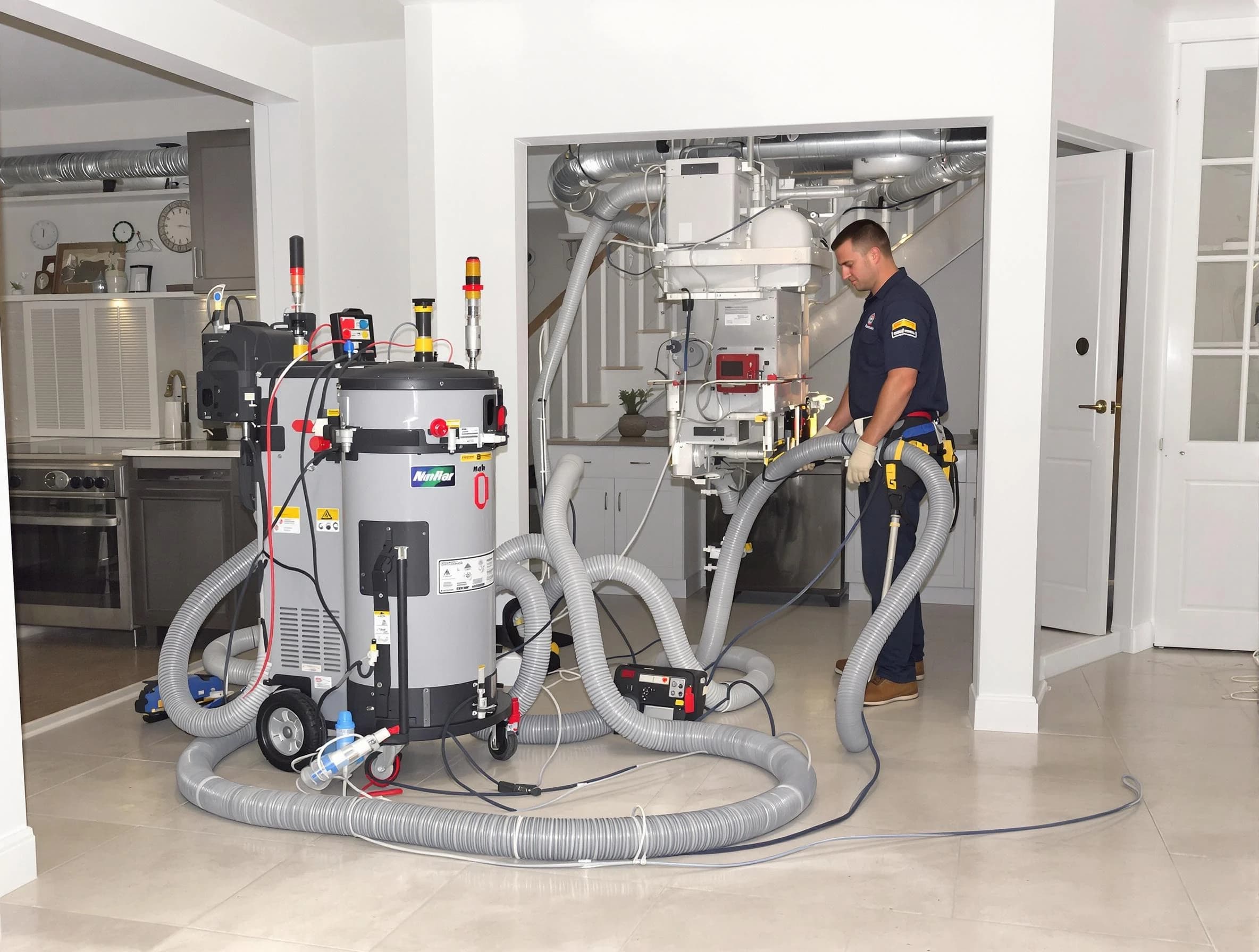 Canton Air Duct Cleaning technician operating negative pressure cleaning equipment for thorough duct maintenance in Canton