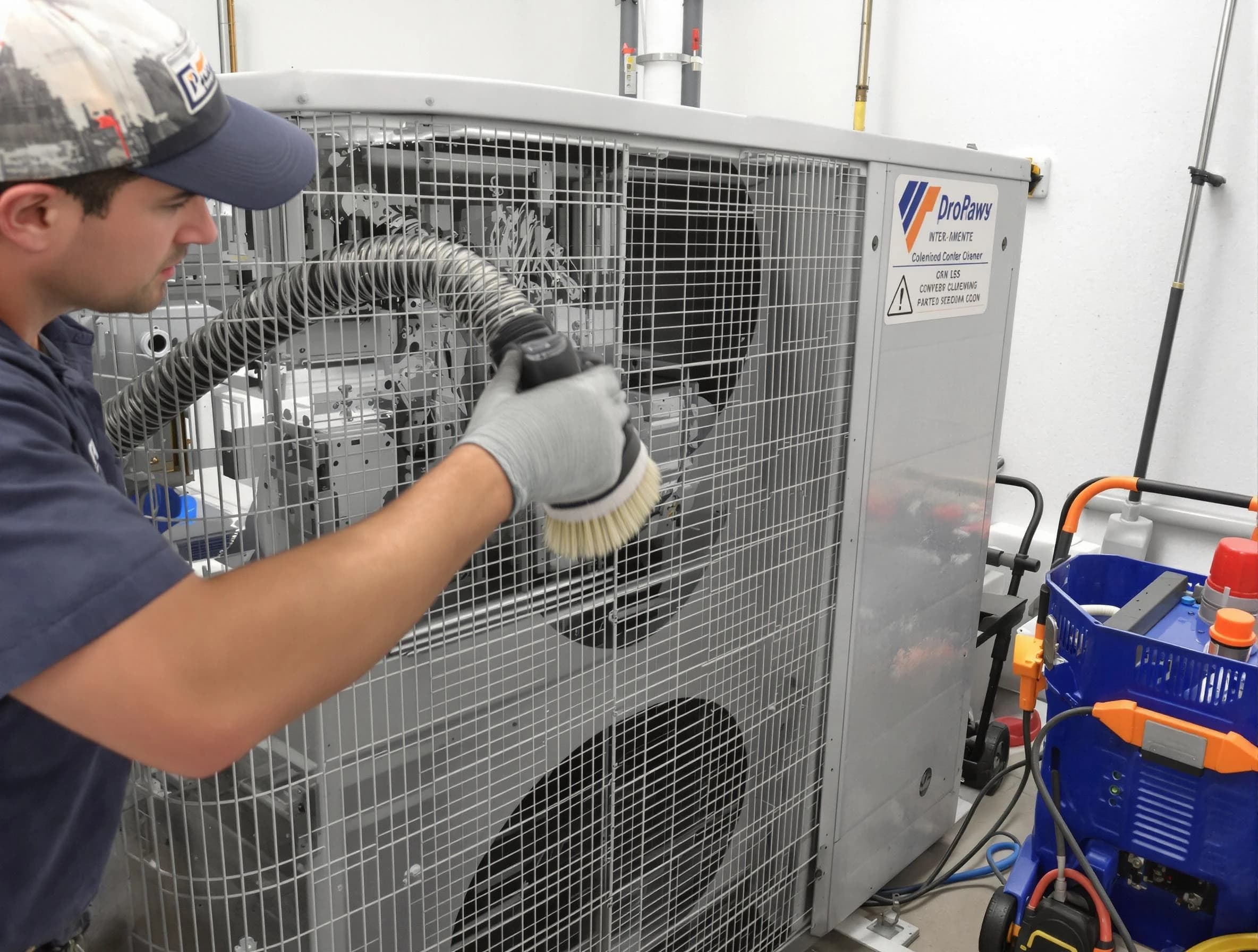 Canton Air Duct Cleaning specialist performing precision AC coil cleaning for improved system performance in Canton