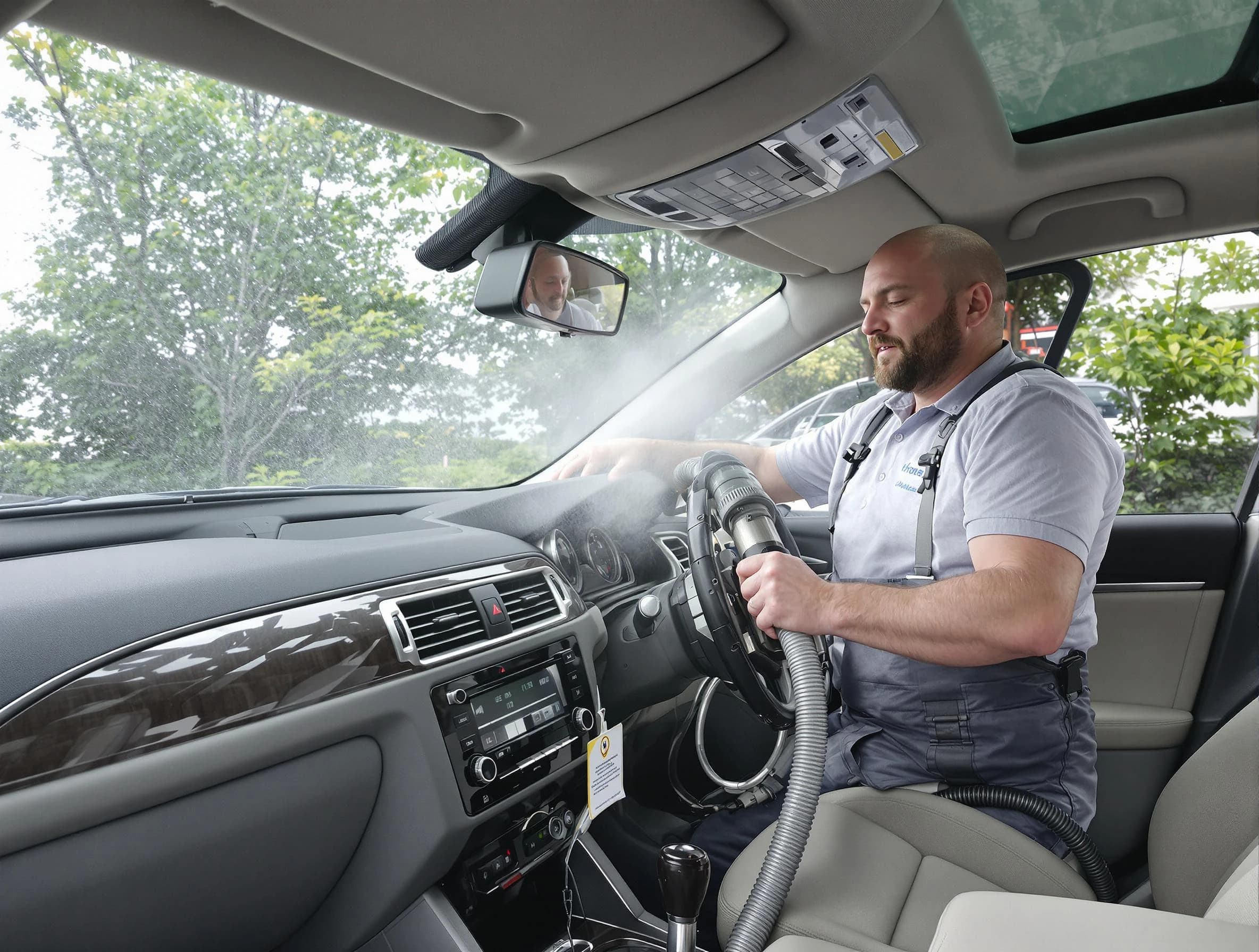 Canton Air Duct Cleaning specialist performing professional car duct cleaning in Canton